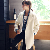 昆蒂娜2016韩版秋冬新品中长款茧型毛呢外套女装宽松羊毛呢子大衣