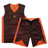 2016新款篮球服特价包邮双面穿训练背心乔丹黑色可印字号定制套装