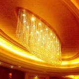 圆形水晶灯客厅吊灯餐厅椭圆形 LED水晶灯酒店大型工程定做大吊灯
