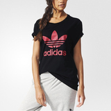 Adidas/阿迪达斯/三叶草T恤女16夏短袖女子圆领运动短袖T恤AJ8963