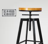 hz复古酒吧椅高脚椅实木靠背吧台凳前台椅子咖啡椅小圆桌
