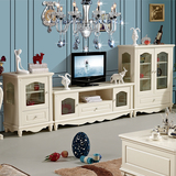 林森韩式田园酒柜现代单双门储物电视柜酒柜组合实木白色客厅家具