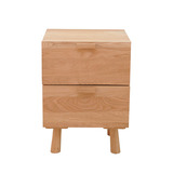 日式纯实木床头柜白橡木环保边柜柜双抽屉北欧家具简约环保