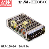 正品台湾明纬1U外形开关电源HRP-150-36   DC36V 154.8W 4.3A