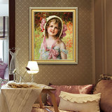 欧美式古典人物油画卧室儿童房装饰画名家埃米尔弗农樱桃帽子女孩