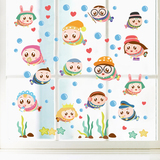 卡通卧室儿童房小鱼墙贴可爱浴室卫生间玻璃贴纸创意厨房冰箱贴画