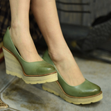 Artmu阿木原创16新款森女浅口单鞋舒适厚底坡跟防水台高跟女鞋