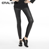 艾莱依2016春新款时尚个性显瘦紧身拼接打底裤女ERAL38004-ECAA