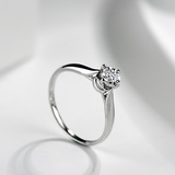 钻石世家18K金钻石戒指裸钻钻戒白铂金钻戒女结婚钻戒求婚戒正品