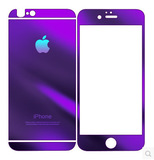 批 iphone6 plus钢化玻璃膜彩膜苹果5s4s彩色镜面电镀膜前后整套发