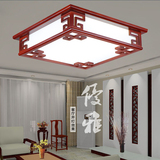 中式吸顶灯 长方形创意亚克力 仿古实木客厅卧室书房过道LED灯具