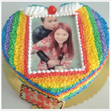 数码蛋糕 生日北京创意照片打印同城速递来图制作包邮彩虹丝 配送