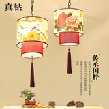 现代中式吊灯中国风新中式吊灯吧台餐厅卧室书房茶楼手绘布艺灯具