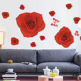 床头卧室浪漫墙贴客厅沙发电视背景墙画贴纸装饰创意立体感玫瑰花