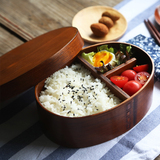 日式创意木质饭盒 分格便当盒 学生饭盒午餐餐盒 干果盒寿司盒