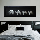 卧室床头装饰画横现代简欧玛雅画木雕立体抽象画餐厅客厅高档挂画