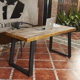 欧式铁艺咖啡桌美式做旧实木餐桌 会议桌长方形书桌工作台办公桌