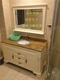 现代中式实木橡木卫生间浴室柜落地卫浴柜洗漱台洗脸盆洗手盆组合