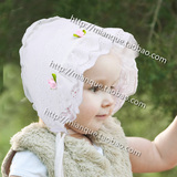 新生婴儿帽子秋冬季0-1岁 纯棉 3-6-12个月女宝宝胎帽公主帽