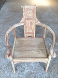 光身白胚花梨木文福椅实木带扶手椅子红木家具围椅茶台椅子