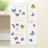 装饰蝴蝶婴儿房卡通可移除蝴蝶墙贴纸儿童房柜子瓷砖玻璃贴画墙面