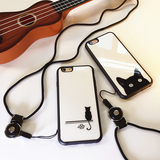 日韩iphone6手机壳创意挂绳苹果6splus防摔硅胶全包5se保护套超薄
