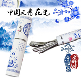 中国风青花瓷叉子勺子筷子学生便携餐具三件套装环保创意折叠筷子