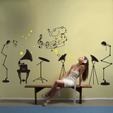架子鼓乐器乐队音乐音符艺术学校培训教室布置墙贴纸贴画创意装饰