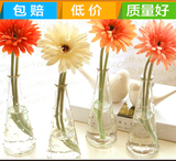 透明玻璃锥形收口小花瓶桌面创意摆件个性水培花瓶插花迷你装饰瓶
