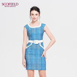 SCOFIELD女装连衣裙无袖时尚格纹收腰显瘦商场同款SFOW66106L