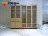上海家具厂直销全榆木三四五六门书柜带转角书柜现代简约定制