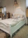出口实木家具  欧式法式雕花床 美式乡村复古做旧床 婚床 预定中