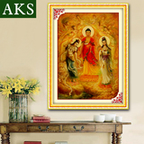 A-KS刺绣印花大幅新款西方三圣十字绣客厅满绣佛教人物佛像系列秀