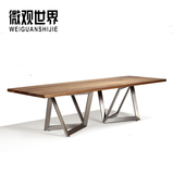 美式金属乡村工业风实木铁艺餐桌法国元素长桌复古书桌会议桌特价