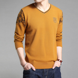 【天天特价】韩版 秋季潮流男装修身V领长袖t恤男士羊绒针织衫