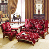 红木沙发垫带靠背高密坐垫防滑加厚中式冬季毛绒椅子家具高档三人