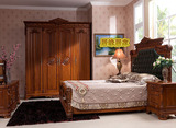 缅甸柚木家具 欧式全柚木床1.8米实木双人床卧室纯木雕花柚木婚床