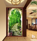 新款5D客厅贴钻石画满钻玄关欧式花卉竖版魔方钻十字绣走廊砖石秀