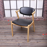 北欧简约餐椅 酒店 日式家用高档皮艺休闲咖啡椅子设计师椅子宜家