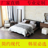 米卧室双人床实木榻榻米床北欧日式布艺靠背板式储物床1.5米1.8