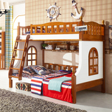 全实木高低床上下床铺双层床松木子母床卧室组合双层儿童床家具