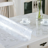 定做餐桌布防水防油免洗软玻璃PVC耐高温磨砂桌垫透明茶几垫台布