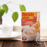 日本进口冲饮品 AGF Blendy stick 焦糖风味欧蕾奶茶粉非咖啡 8条