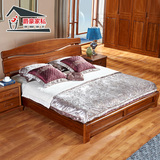 爵豪家私 楠木床实木床双人床1.8米 可定制 现代中式全实木大床