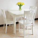 台白色伸缩餐桌椅组合 实木可折叠推拉饭桌子 小户型正方形方桌拉