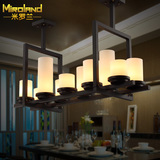 米罗兰 美式复古简约现代客餐厅酒吧铁艺 创意工业蜡烛台吊灯