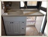 实木阳台/入户花园洗衣机柜浴室柜组合洗衣柜带搓板滚筒洗衣机池