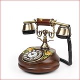 仿古电话机家用座机 韩式复古典实木老式电话 欧式时尚 有线田园