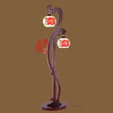 喜泰中式落地灯景德镇陶瓷客厅灯实木雕花创意落地台灯宜家床头灯