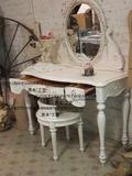 出口法国原单 卡洛琳实木超美古董雕花镜 梳妆台化妆桌家具预定